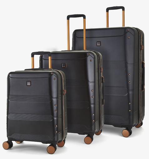 Kép Utazótáska szett ROCK TR-0238/3 ABS/PC - fekete - 102 L / 60 L + 20% EXPANDER / 34 L