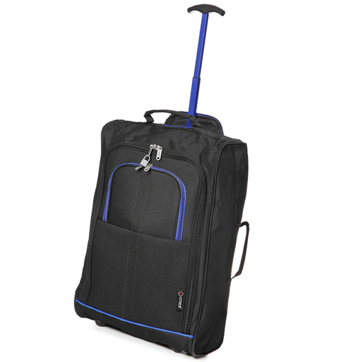 Kép CITIES T-830/1-55 kézipoggyász - fekete/kék - 36 L