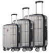 Kép TUCCI Massa T-0279/3 ABS utazótáska szett - ezüst - 124 L / 81 L + 35% EXPANDER / 33 L