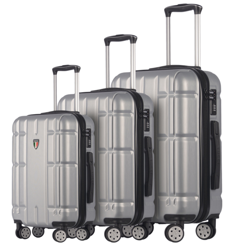 Kép TUCCI Massa T-0279/3 ABS utazótáska szett - ezüst - 124 L / 81 L + 35% EXPANDER / 33 L