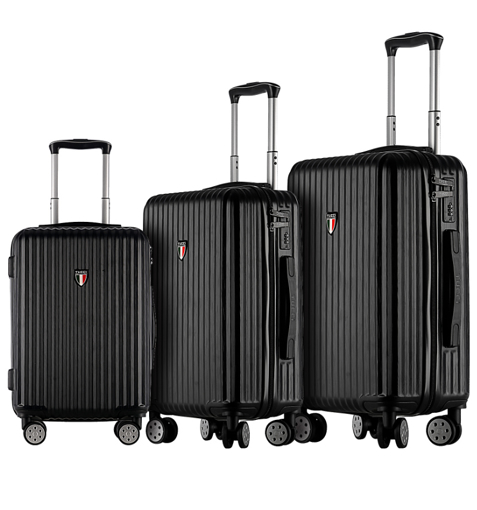 Kép TUCCI Banda T-0274/3 ABS utazótáska készlet - fekete - 96 L / 60 L + 35% EXPANDER / 33 L