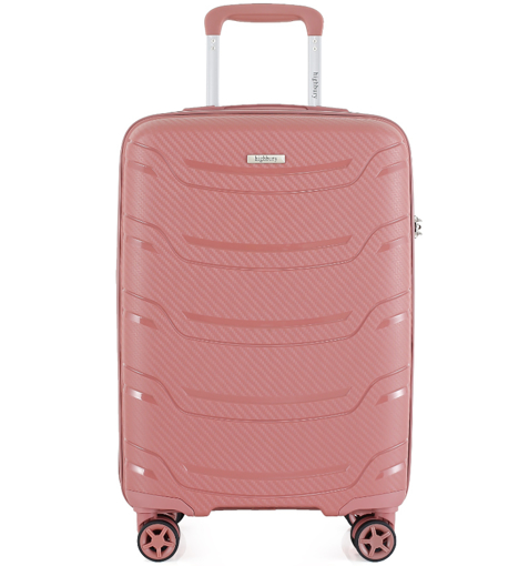 Kép Cestovní kufr HIGHBURY Carbon HBY-0178/3-L PP - růžová - 92 L