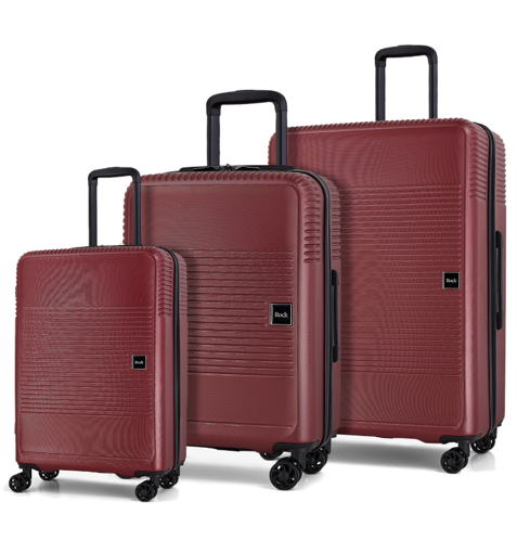 Kép Sada cestovních kufrů ROCK Lincoln TR-0281/3 ABS - vínová - 98 L / 62 L / 31 L