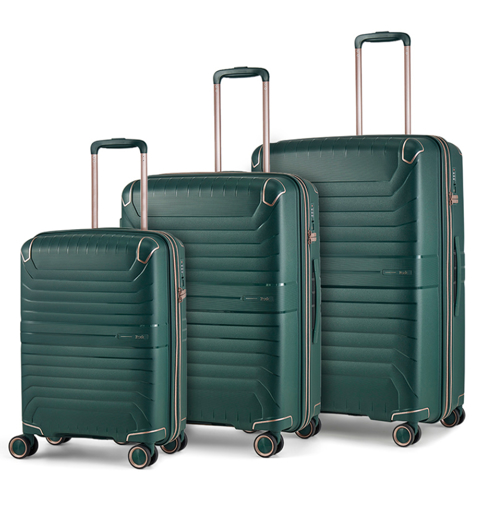 Kép Sada cestovních kufrů ROCK Astrid TR-0291/3 PP - zelená - 100 L / 65 L / 36 L + EXPANDER