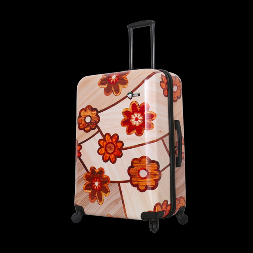 Kép Plastový kufr MIA&nbsp;TORO Ricci Wood Mozaic Flowers L - barevný potisk - 98 L