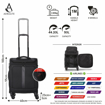 Kép Kabinový kufr AEROLITE T-9637 - černá - 44 L
